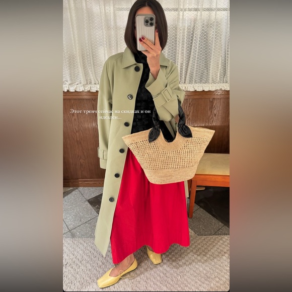 ZARA RED PLEATED CAPE SKIRT - Picture 11 of 14